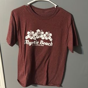 burgundy myrtle beach t-shirt size small